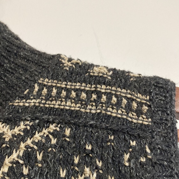 Vintage Ralph Lauren Sweater Vest Womens Medium Large Silk Linen Gray Tan Aztec - Picture 5 of 12